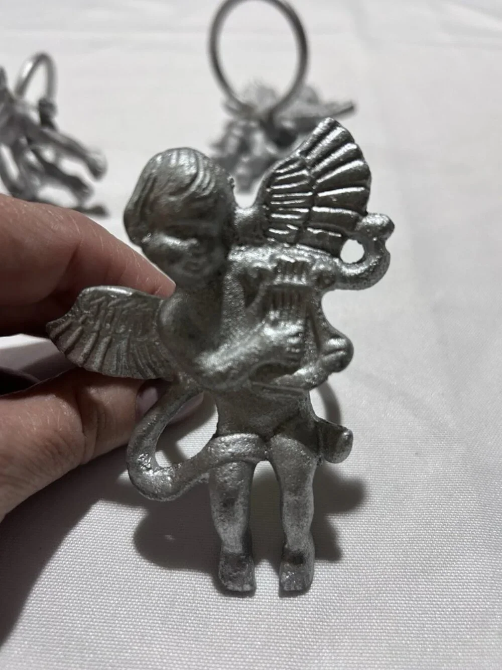 Pier 1 Cherub Angel Harp Heavy Napkin Rings Lot of 10 Vintage